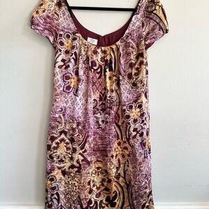 Suzi Chin for Maggy Boutique Purple and Gold Mini Dress